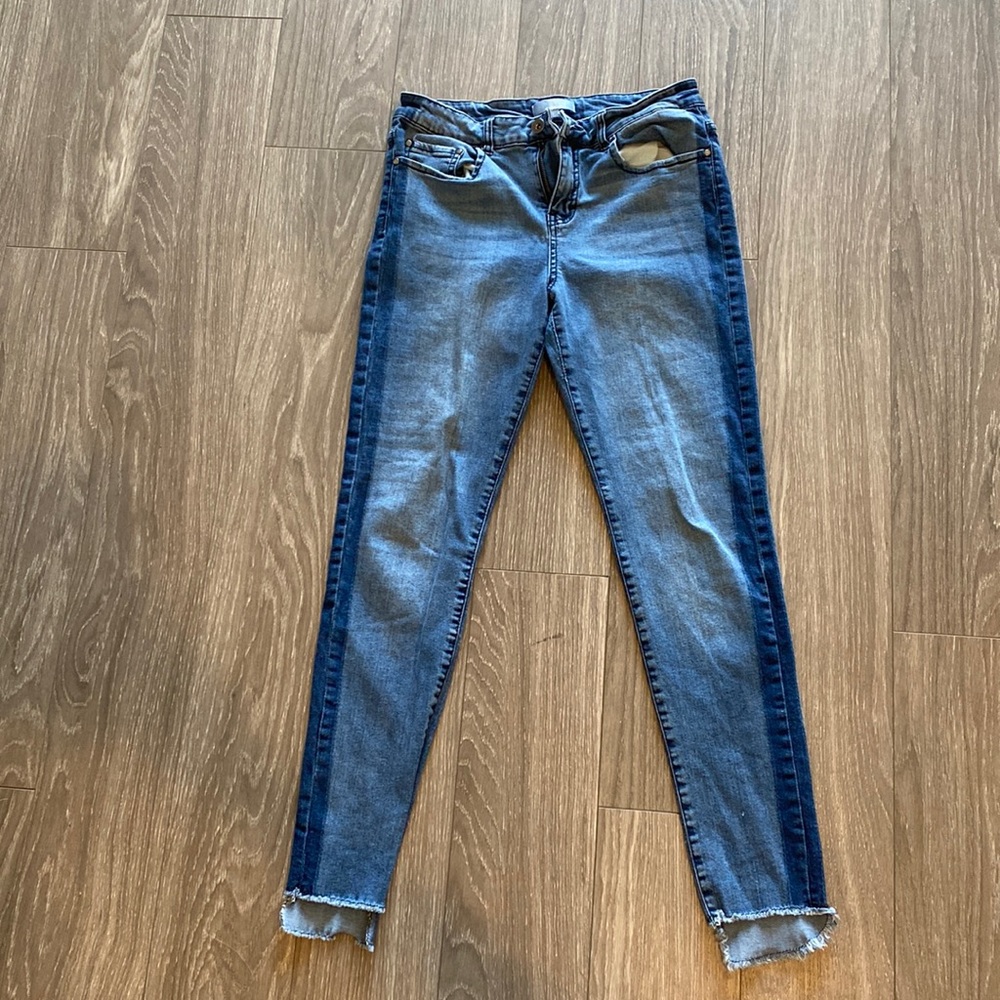 Abound Blue Womens Stripe Hem Skinny Jeans size 28